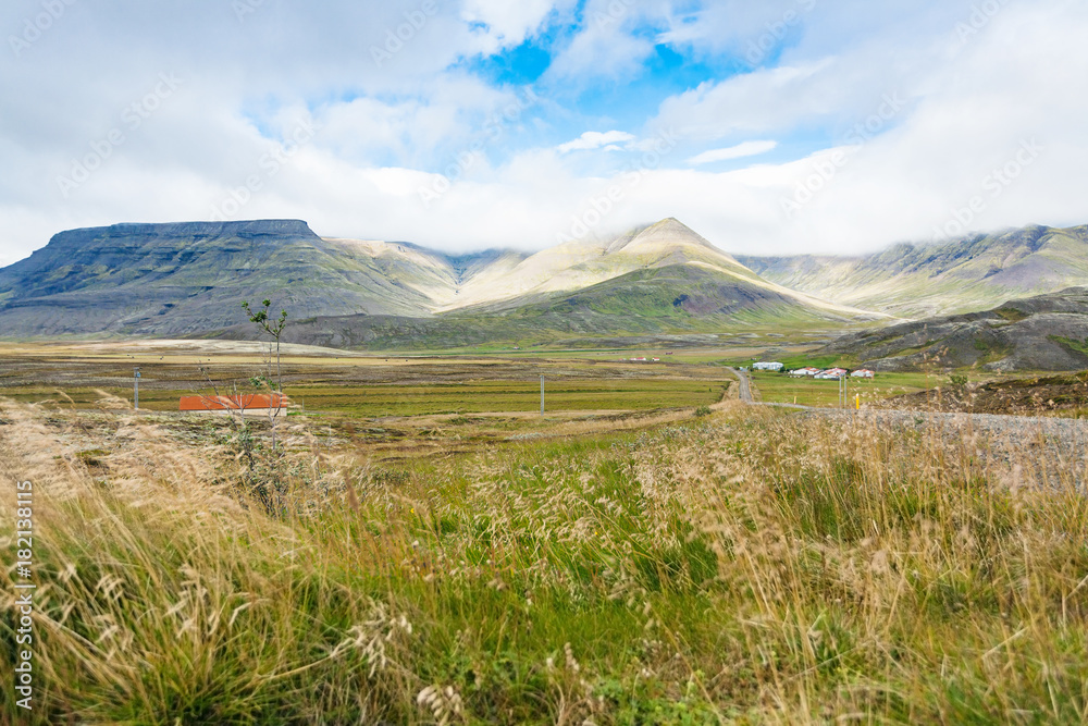 icelandic rural scenic in Iceland in september