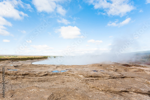 crater of The Geisyr in Haukadalur area in Iceland