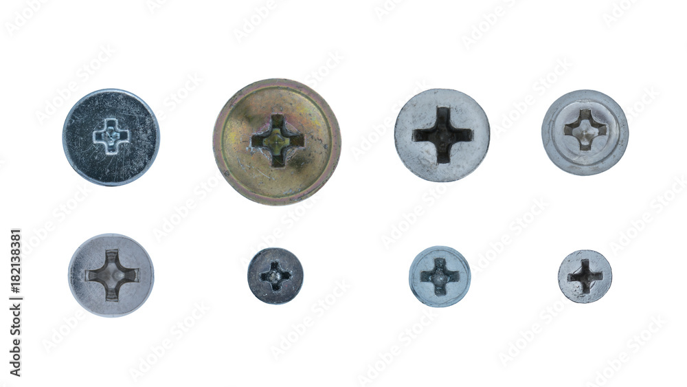 screw head isolated on white background screw head isolated on white background