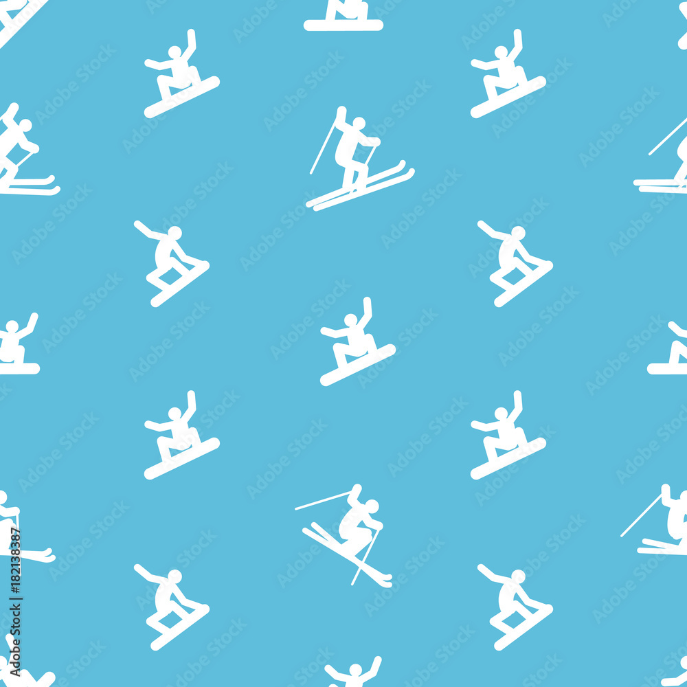 Pattern background seamless skiing. Pattern background seamless skiing.