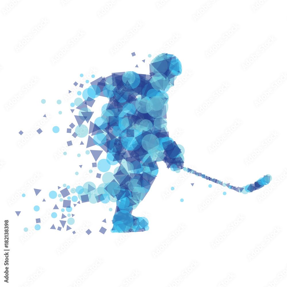 Fototapeta premium Silhouette of hockey player.