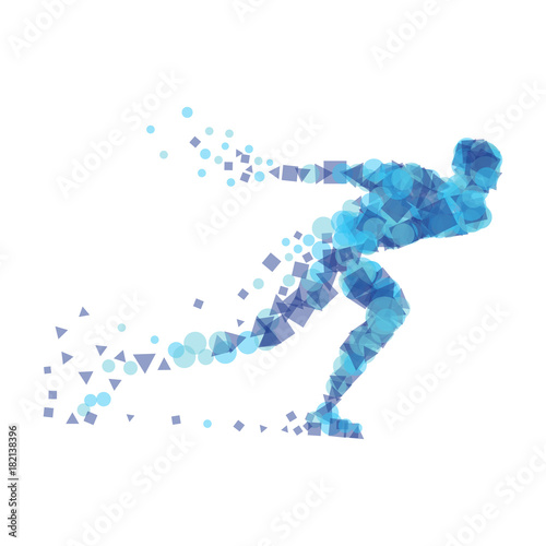 Silhouette speed skater.