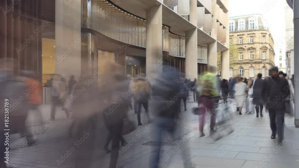Time lapse. People are rushing to work. Morning in the downtown of London. Time lapse. People are rushing to work. Morning in the downtown of London.