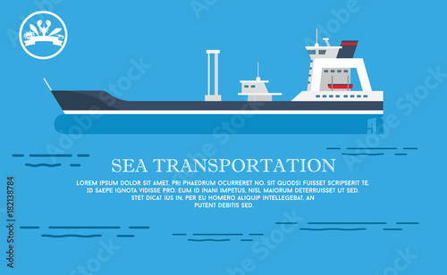 Sea Transportation Advert Vector Illustration