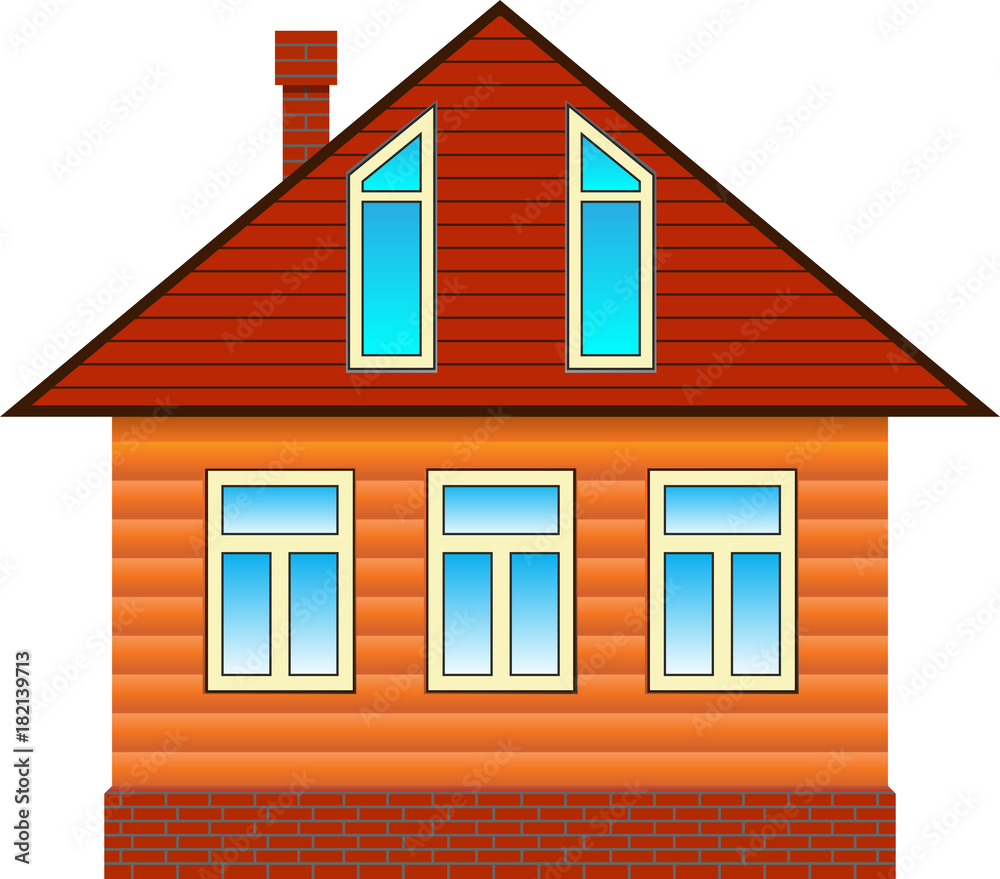 Country house with attic