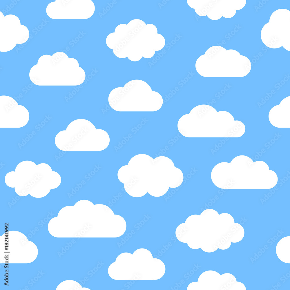 Cloud. Vector seamless pattern.