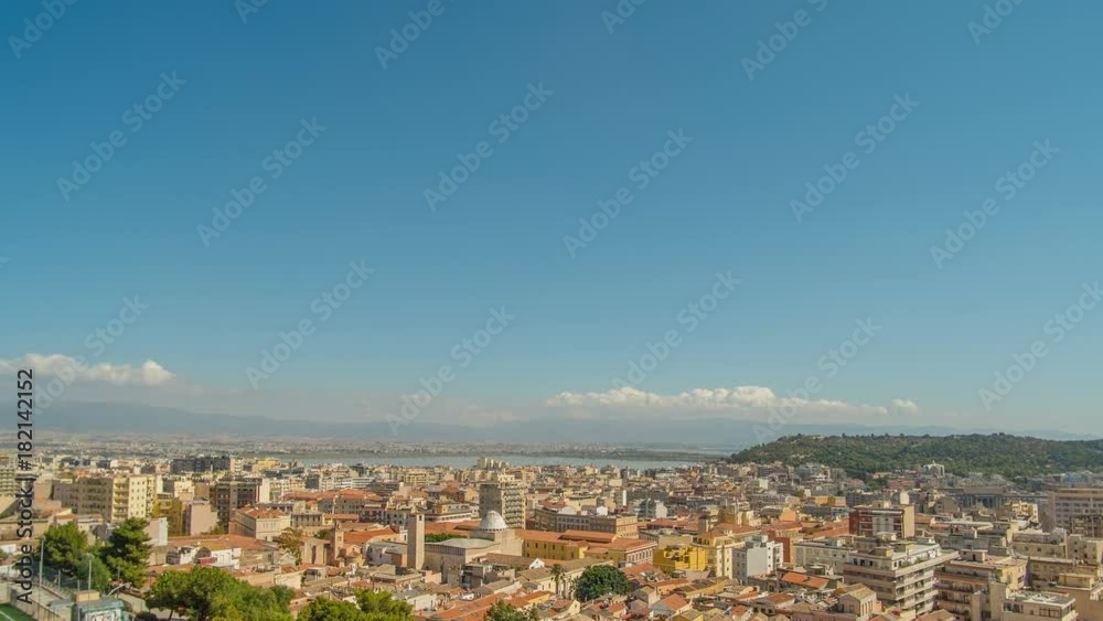 Cityscape of Cagliari, Italy, top view, timelapse Cityscape of Cagliari, Italy, top view, timelapse