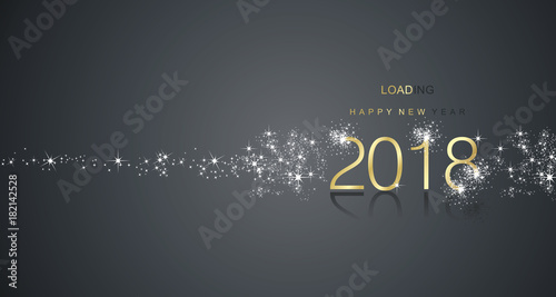 New Year 2017 greetings loading firework gold white black color