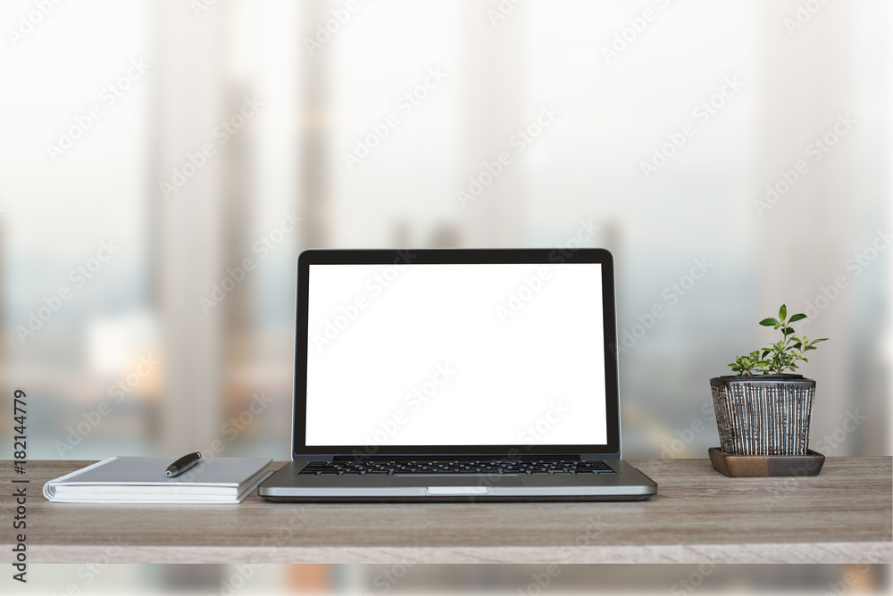 laptop on table laptop on table