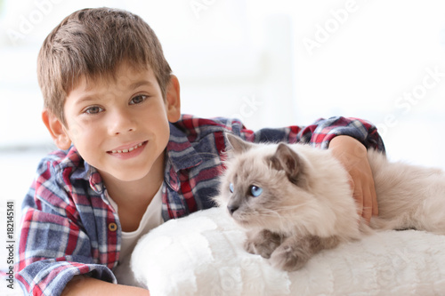 Portrait of cute little boy...