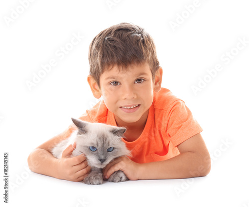 Cute little boy with fluffy...