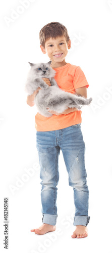 Cute little boy with fluffy...