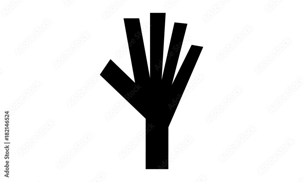 Palm Icon. Hand isolated on white Palm Icon. Hand isolated on white