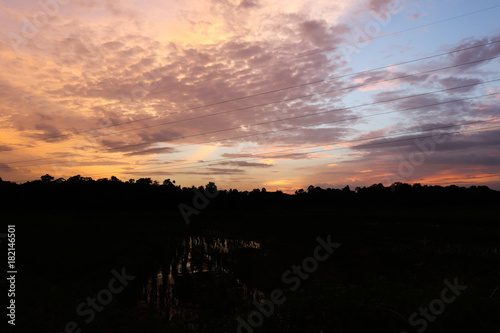 Golden dawn sky