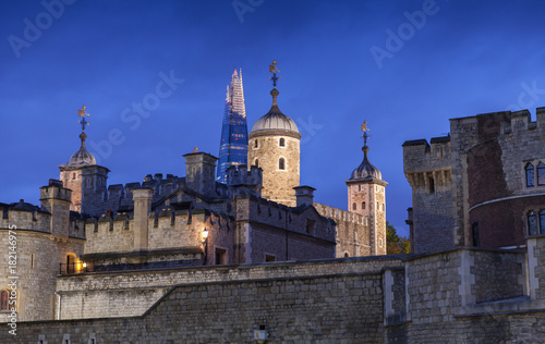 Night cityscape with Tower of London