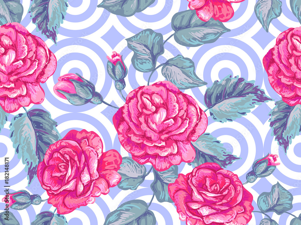 Seamless pattern with roses. Rose floral design vector background. Perfect for wallpapers, pattern fills, web page backgrounds, surface textures, textile Seamless pattern with roses. Rose floral design vector background. Perfect for wallpapers, pattern fills, web page backgrounds, surface textures, textile