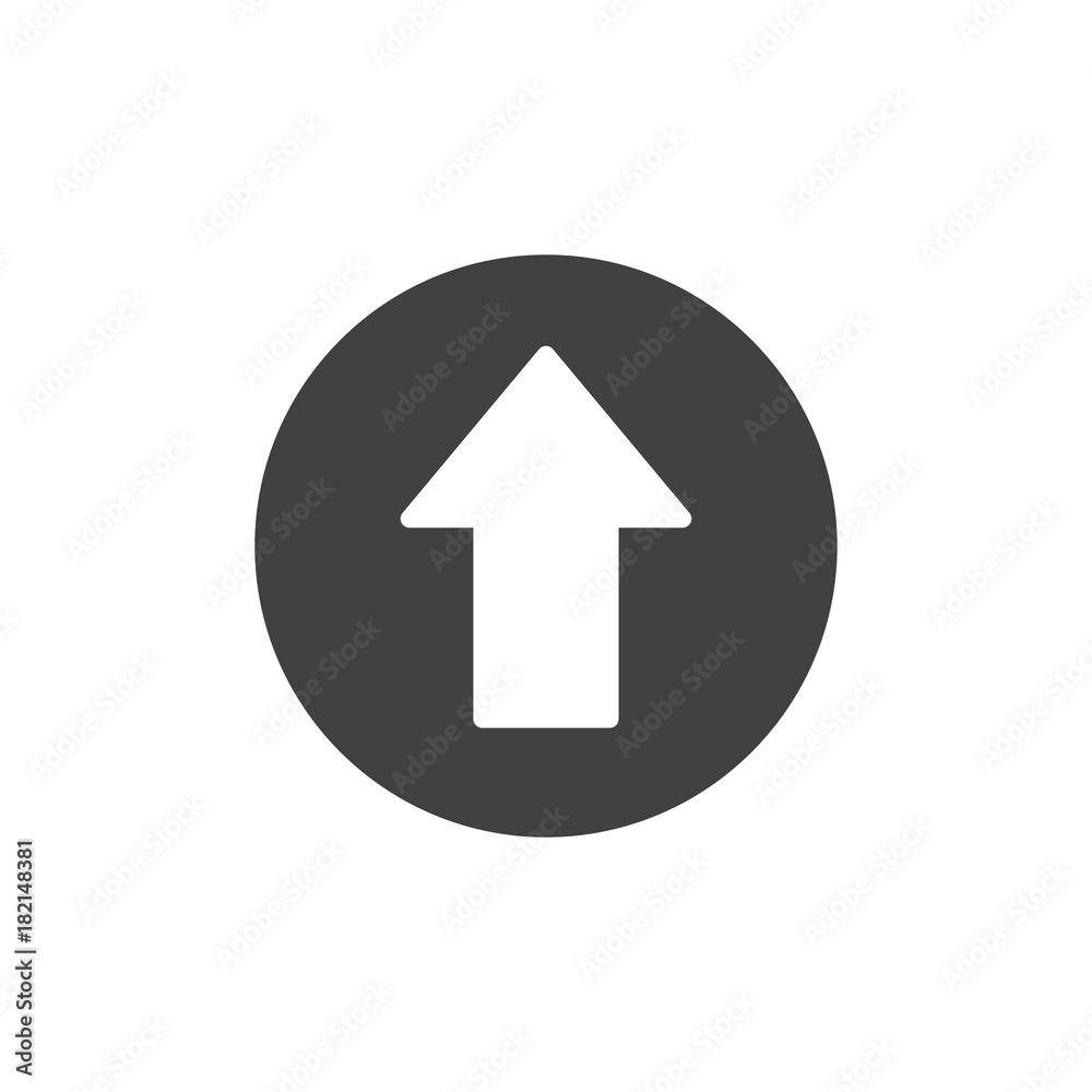 Arrow up icon vector, filled flat sign, solid pictogram isolated on white. Forward arrow symbol, logo illustration. Arrow up icon vector, filled flat sign, solid pictogram isolated on white. Forward arrow symbol, logo illustration.