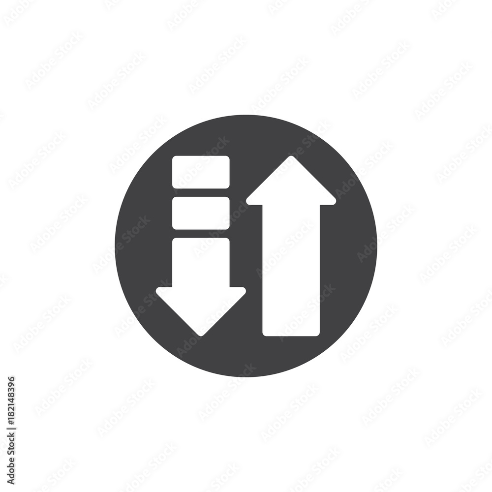 Arrow up down icon vector, filled flat sign, solid pictogram isolated on white. Download and upload symbol, logo illustration. Arrow up down icon vector, filled flat sign, solid pictogram isolated on white. Download and upload symbol, logo illustration.