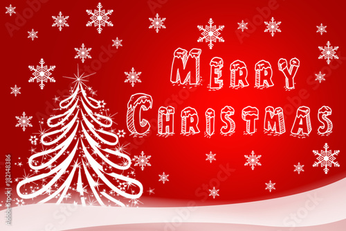 Christmas illustration of a holiday card. Hand-drawn image of Happy New Year. Festive flyers for greeting cards, logos, shops, posters. Template apparel, label, emblem, t-shirt stamp, art graphics.