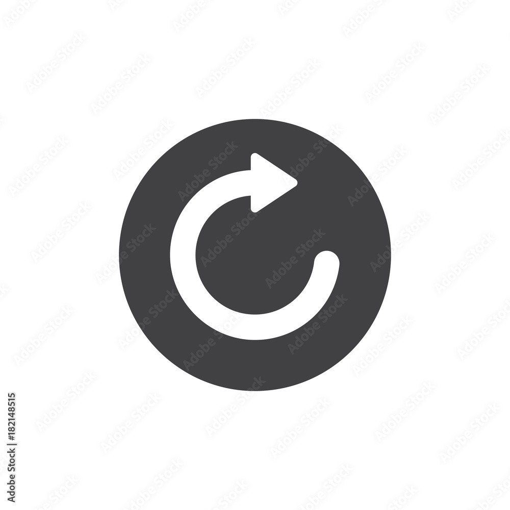 Refresh and reload arrow icon vector, filled flat sign, solid pictogram isolated on white. Repetition symbol, logo illustration. Refresh and reload arrow icon vector, filled flat sign, solid pictogram isolated on white. Repetition symbol, logo illustration.