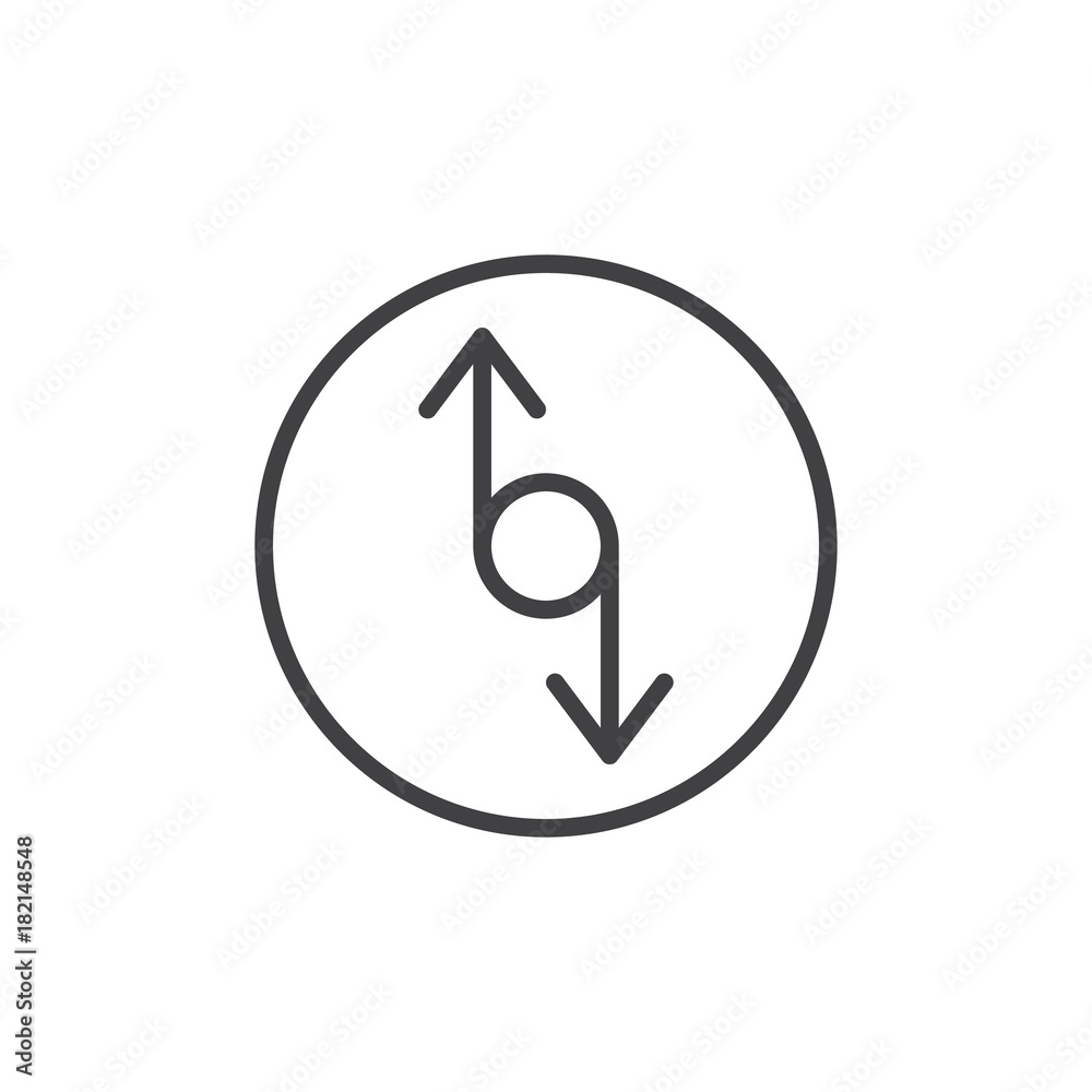 Up down resize arrows line icon, outline vector sign, linear style pictogram isolated on white. Symbol, logo illustration. Editable stroke Up down resize arrows line icon, outline vector sign, linear style pictogram isolated on white. Symbol, logo illustration. Editable stroke