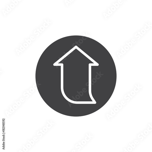 Upward arrow icon vector, filled flat sign, solid pictogram isolated on white. Symbol, logo illustration.