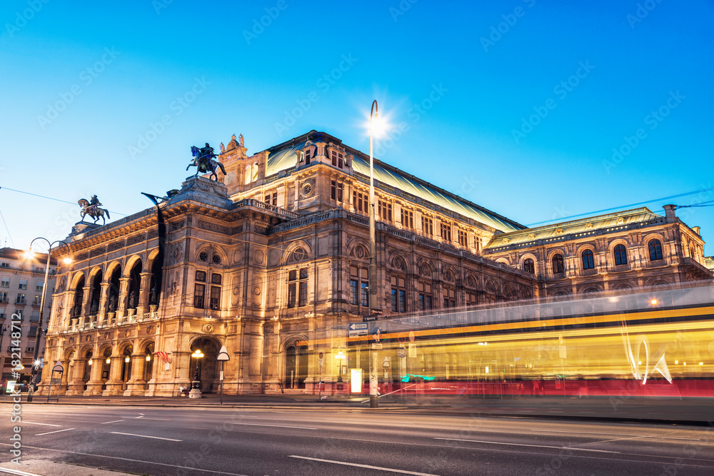 State Opera in Vienna Austria at night
