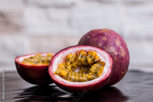 ripe passion fruit on the table