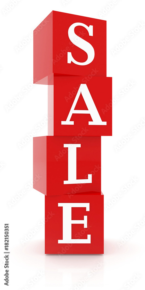 bright glossy cubes with letters forming the word sale, 3d render, 3d illustration bright glossy cubes with letters forming the word sale, 3d render, 3d illustration