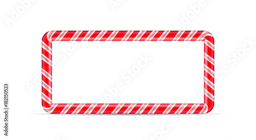 Christmas and New Year candy cane frame