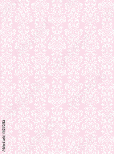 Elegant white flowers pattern textured pink wallpaper background