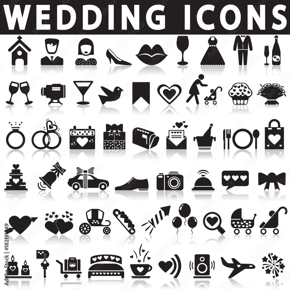Wedding icons set