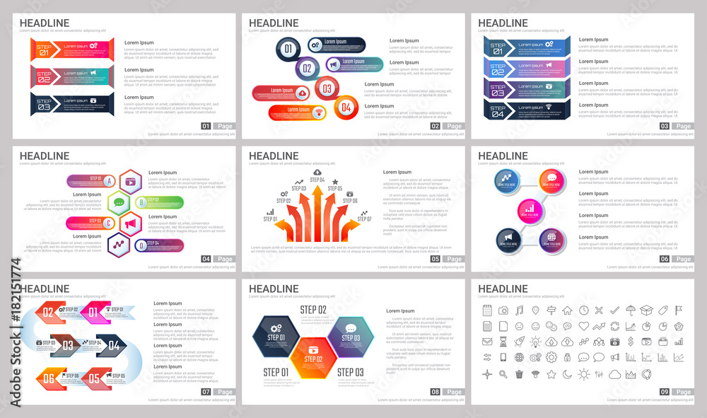Modern Elements of infographics for presentations templates