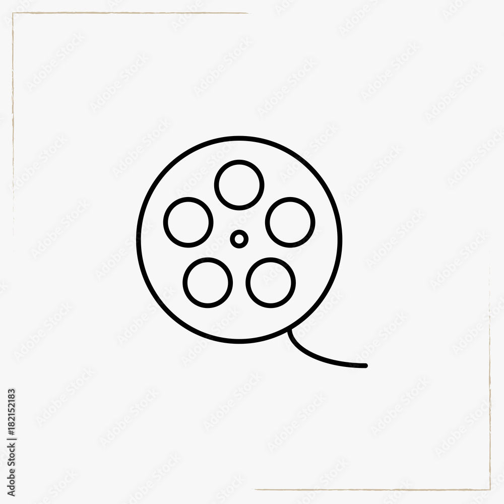 cinema film roll line icon cinema film roll line icon