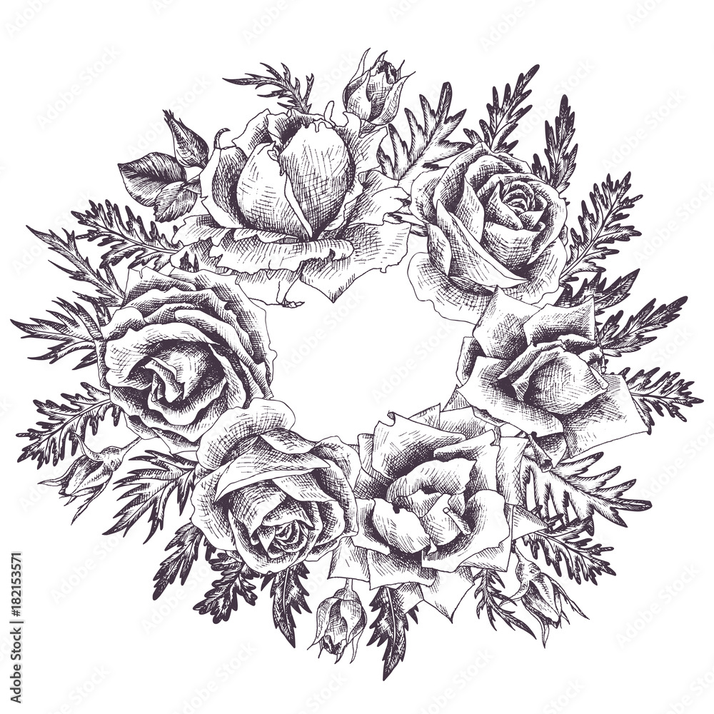 Obraz premium vintage vector floral composition