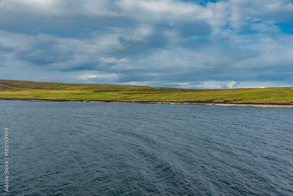 lands between sky and ocean panorama of Scotland in England in summer lands between sky and ocean panorama of Scotland in England in summer