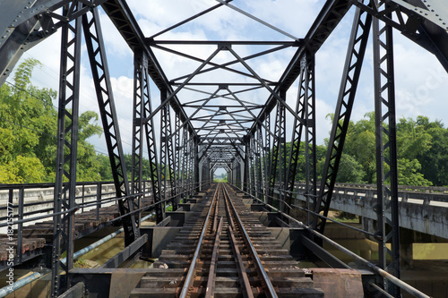 structure of metal railway bridge