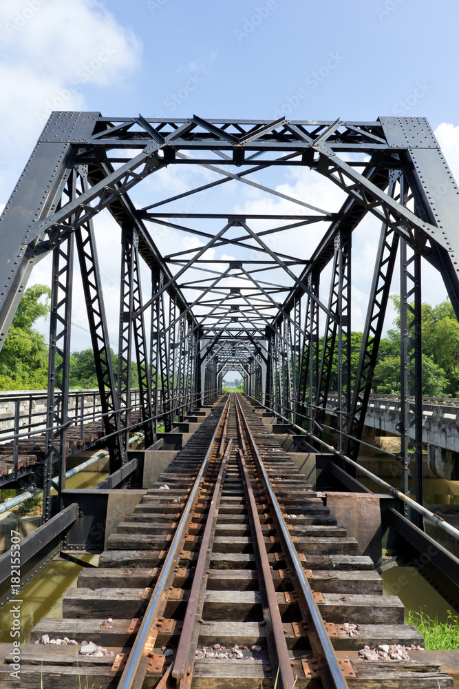 metal railway bridge,Old railway bridge