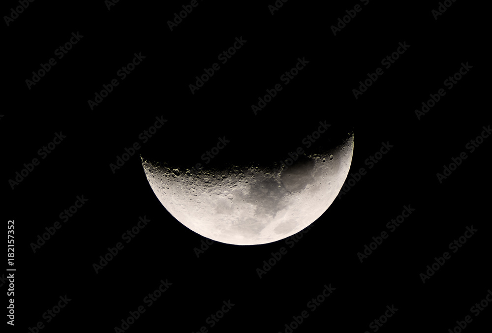 Close up of the Waxing Crescent Moon Close up of the Waxing Crescent Moon