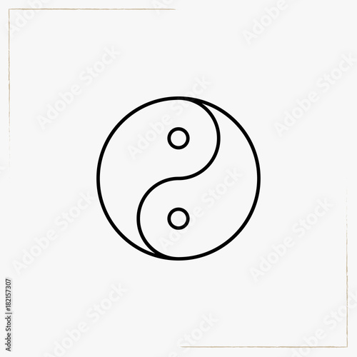 yin yang line icon