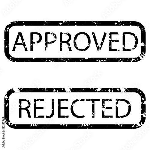 Stamp texture realistic approved and rejected