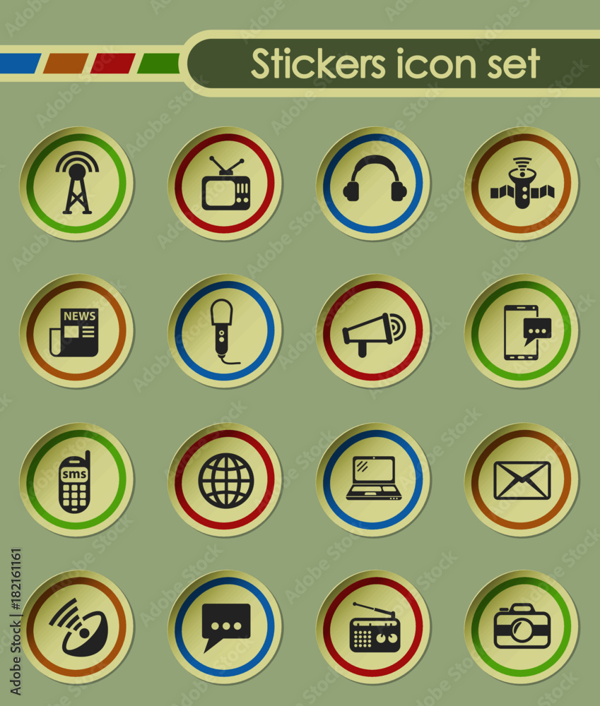 media round sticker icons for your creative ideas media round sticker icons for your creative ideas