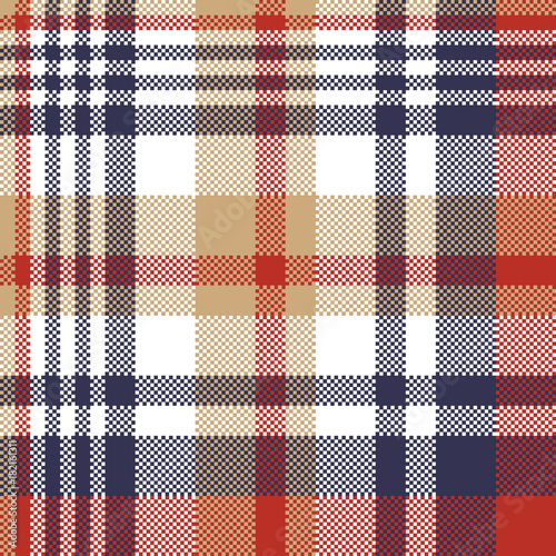Pixel plaid textile tartan seamless pattern