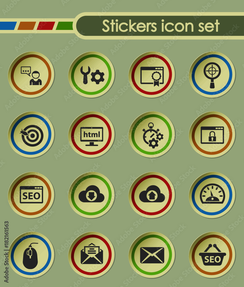 seo round sticker icons for your creative ideas seo round sticker icons for your creative ideas