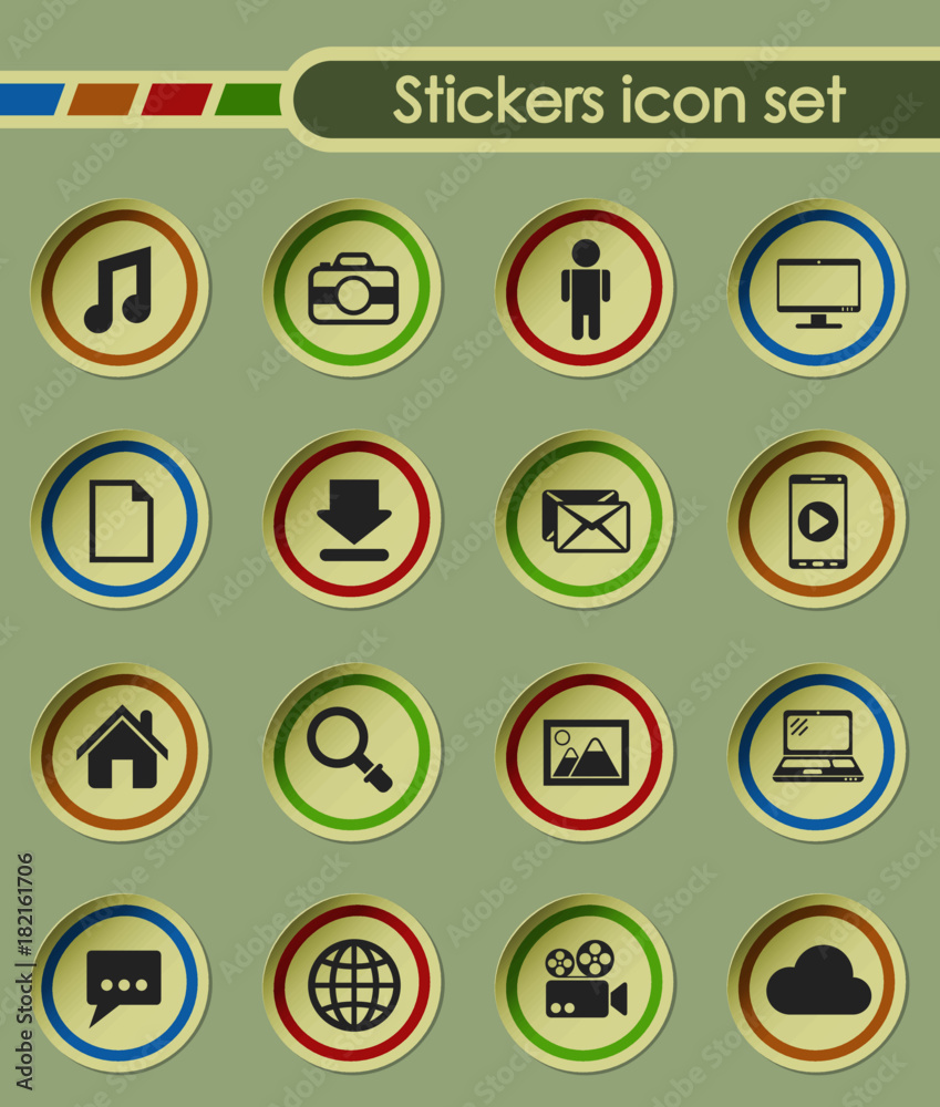 Fototapeta premium social media round sticker icons for your creative ideas