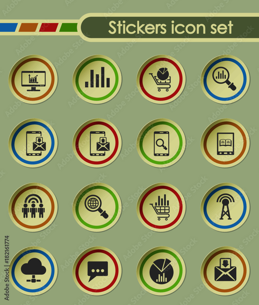 social network round sticker icons for your creative ideas