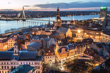 Keuken achterwand Romantische stijl Historisch stadsgezicht van Riga  © vkphotos