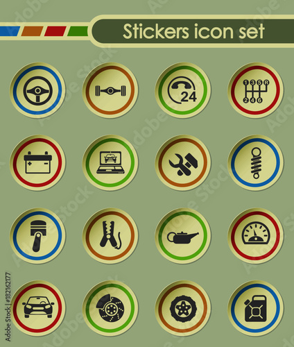 car service round sticker icons for your creative ideas