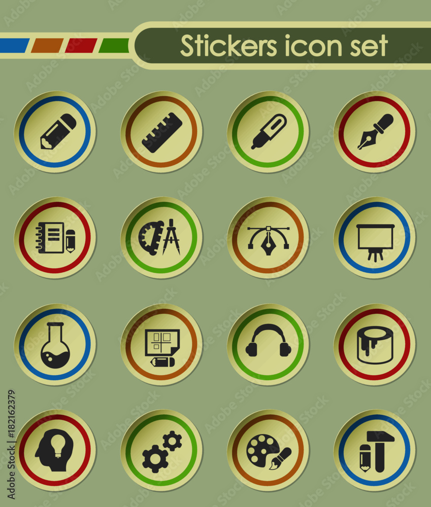 creative process round sticker icons for your creative ideas