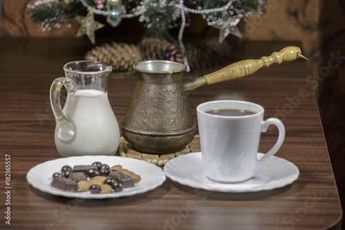 Espresso Coffee Cup and Milk Jug